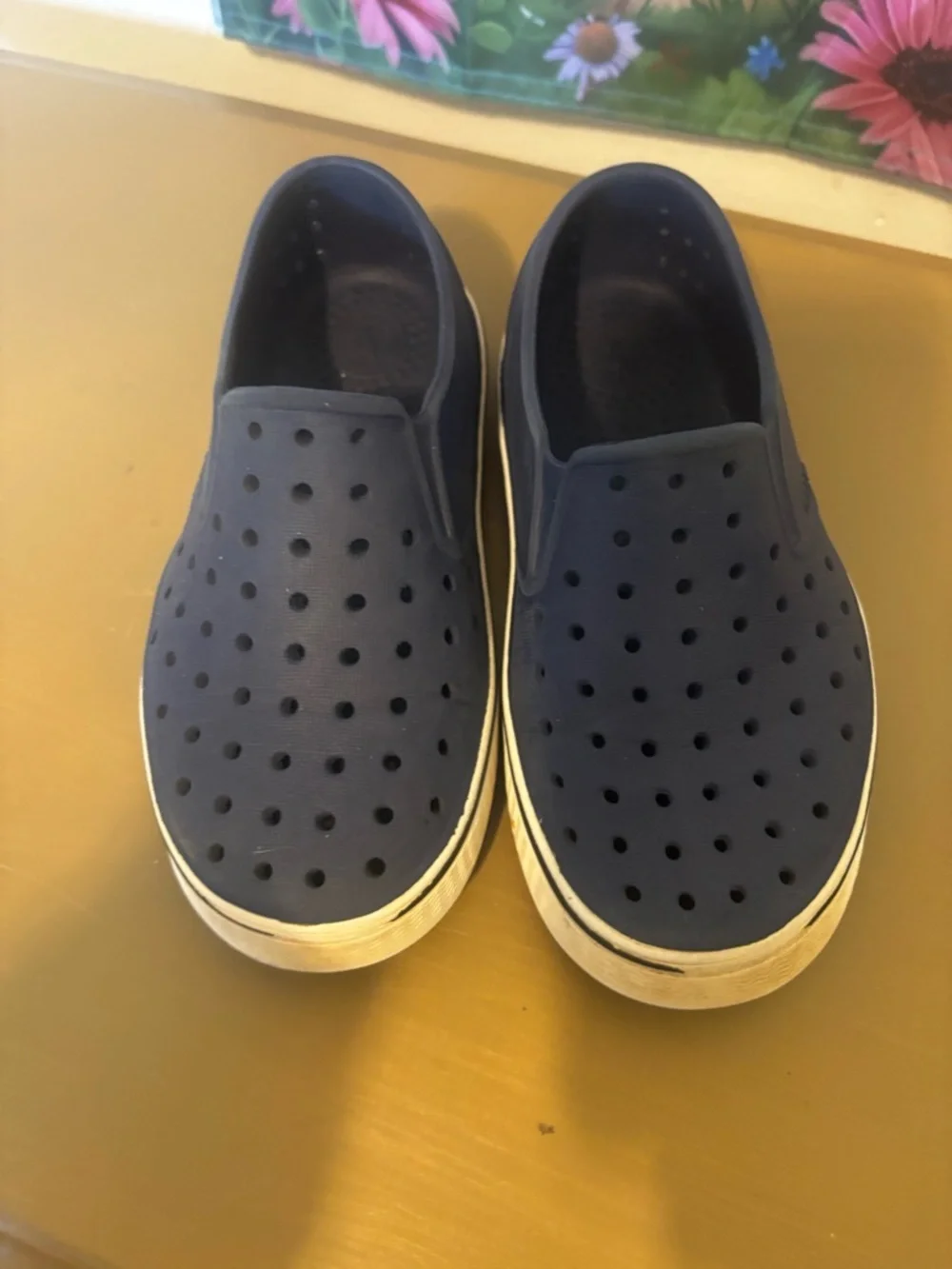 Native C11 Navy Perforated Slip-On Platform Sneakers